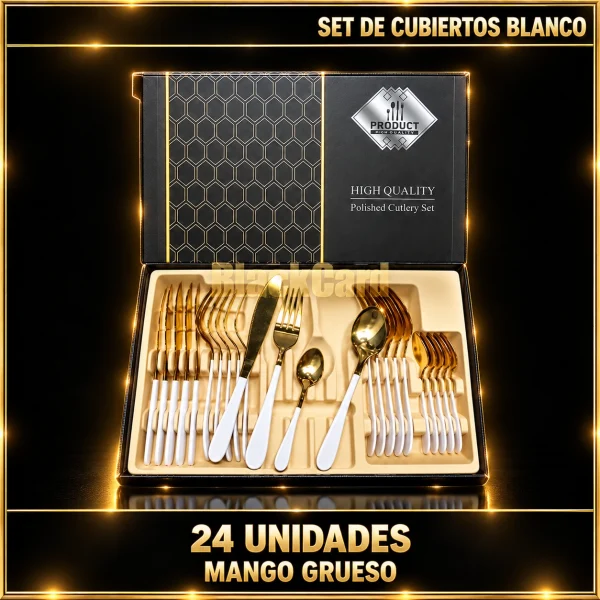 SET DE CUBIERTO BLANCO MANGO GRUESO