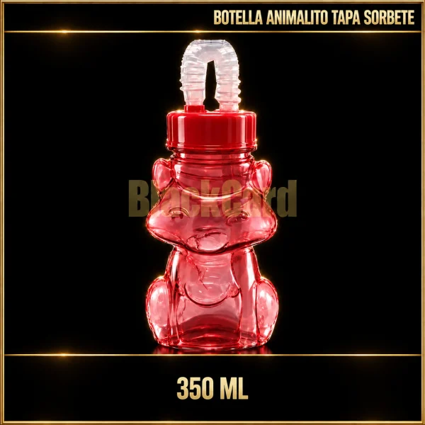 BOTELLA ANIMALITO TAPA SORBETE 350 ML