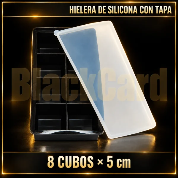 HIELERA SILICONA CON TAPA 8 CUBOS x 5CM