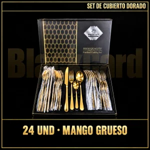 SET DE CUBIERTO DORADO MANGO GRUESO