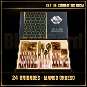 SET DE CUBIERTOS ROSA MANGO GRUESO