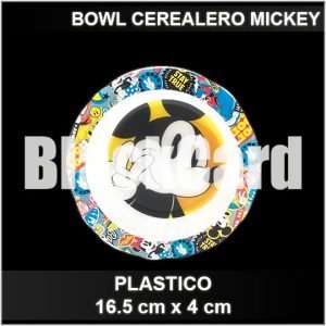 BOWL CEREALERO MICKEY DE PLASTICO 16.5X4CM