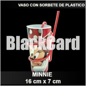 VASO CON SORBETE MINNIE DE PLASTICO 16X7CM