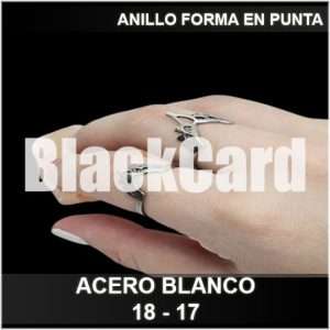 ANILLO FORMA EN PUNTA (ACERO BLANCO)(18)(17)