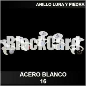 ANILLO LUNA Y PIEDRA (ACERO BLANCO)(16)