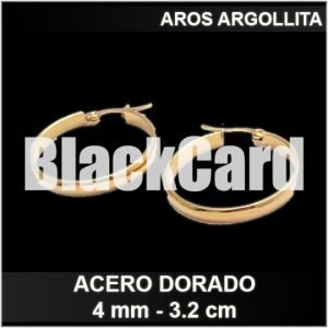 AROS ARGOLLITA DORADO 4MM X 3,2 CM