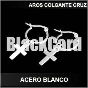 AROS COLGANTE CRUZ ACERO BLANCO