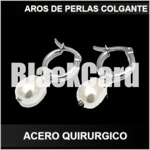 AROS DE PERLAS COLGANTE ACERO QUIRURGICO