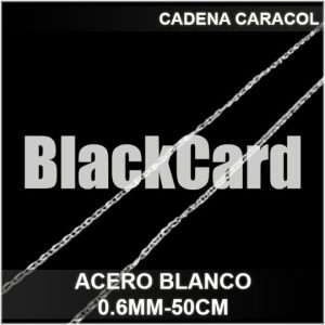 CADENA CARACOL (0.6MM-50CM) (ACERO BLANCO)