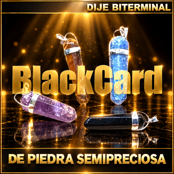 DIJE BITERMINAL DE PIEDRA SEMIPRECIOSA