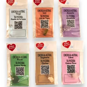 DIJE DE PIEDRAS NATURALES EN BOLSA DE LOS SIGNOS X UNIDAD