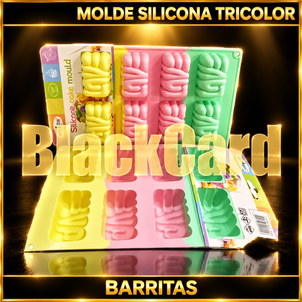 MOLDE SILICONA TRICOLOR BARRITAS