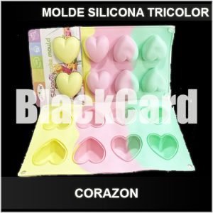MOLDE SILICONA TRICOLOR CORAZON