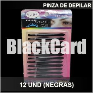 PINZA DE DEPILAR X 12 UNIDADES (NEGRA)