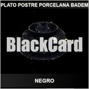 PLATO POSTRE PORCELANA BADEM NEGRO