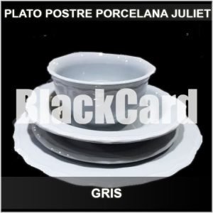 PLATO POSTRE PORCELANA JULIET GRIS