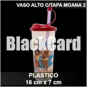 VASO ALTO C/TAPA MOANA 2 DE PLASTICO 16X7CM