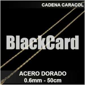 CADENA CARACOL (0.6mm - 50cm) (ACERO DORADO)