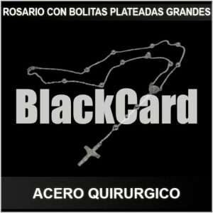 ROSARIO CON BOLITAS PLATEADAS GRANDES (A.Q.)