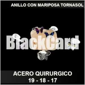 ANILLO CON MARIPOSA TORNASOL (COLOR SURTIDO) (A.Q.) (17)(18)(19)