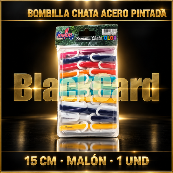 BOMBILLA CHATA ACERO PINTADA 15CM MALON X1 UND