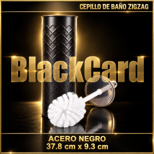 CEPILLO DE BAÑO ZIGZAG ACERO NEGRO 37.8X9.3CM
