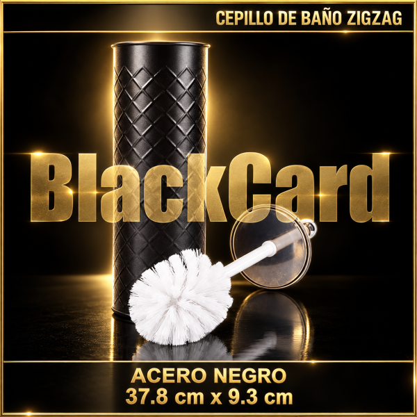 CEPILLO DE BAÑO ZIGZAG ACERO NEGRO 37.8X9.3CM