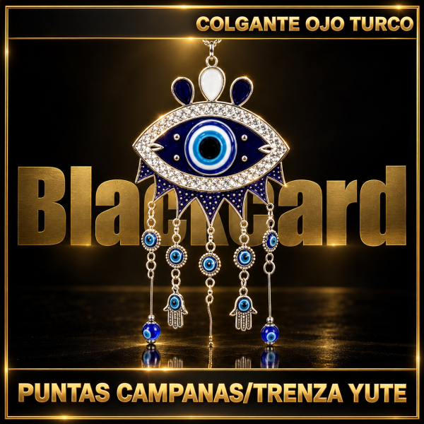 COLGANTE OJO TURCO PUNTAS CAMPANAS/TRENZA YUTE