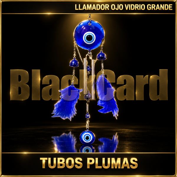LLAMADOR OJO VIDRIO GRANDE TUBOS PLUMAS