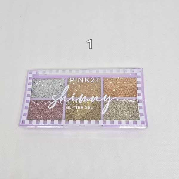 PALETA DE SOMBRAS X 6 EN GEL - GLITTER - Imagen 2
