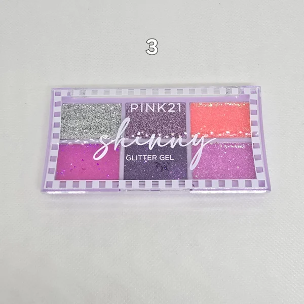 PALETA DE SOMBRAS X 6 EN GEL - GLITTER - Imagen 4