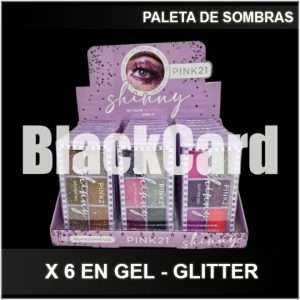 PALETA DE SOMBRAS X 6 EN GEL - GLITTER