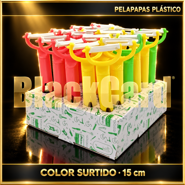PELAPAPAS PLASTICO COLOR SURTIDO 15CM