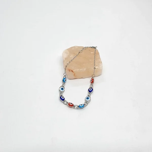 PULSERA CON OJOS TURCOS (18CM + 3CM) (A.Q)