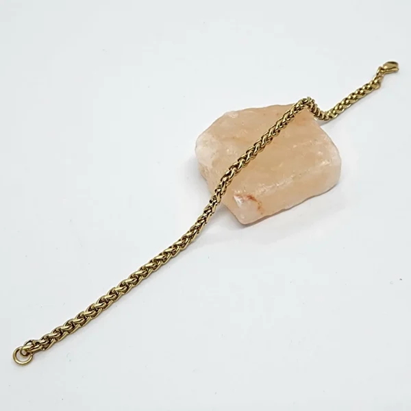 PULSERA ESPIGA (4.0MM - 20CM) (ACERO DORADO)