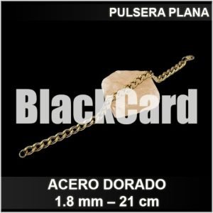 PULSERA PLANA (1.8MM - 21CM) (ACERO DORADO)