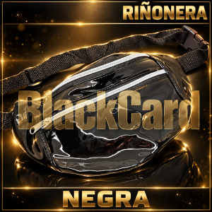 RIÑONERA ACHAROLADA NEGRA