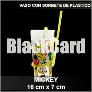 VASO CON SORBETE MICKEY DE PLASTICO 16X7CM