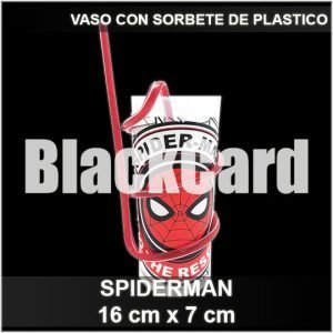 VASO CON SORBETE SPIDERMAN DE PLASTICO 16X7CM