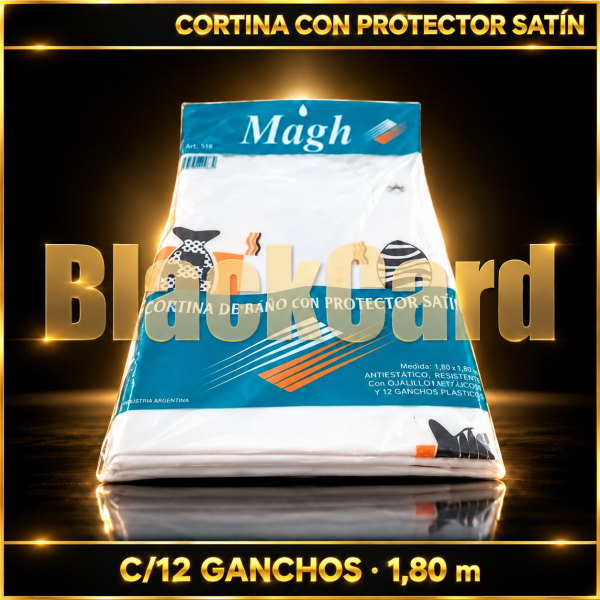 CORTINA CON PROTECTOR SATIN C/12 GANCHOS (016)
