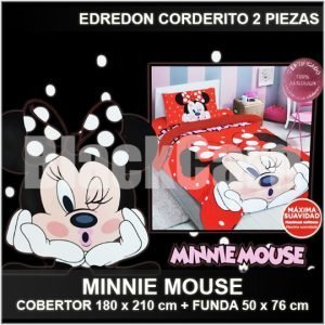 EDREDON CORDERITO 2 PIEZAS COBERTOR 180 x 210 CM + FUNDA 50 x 76 CM MINNIE MOUSE