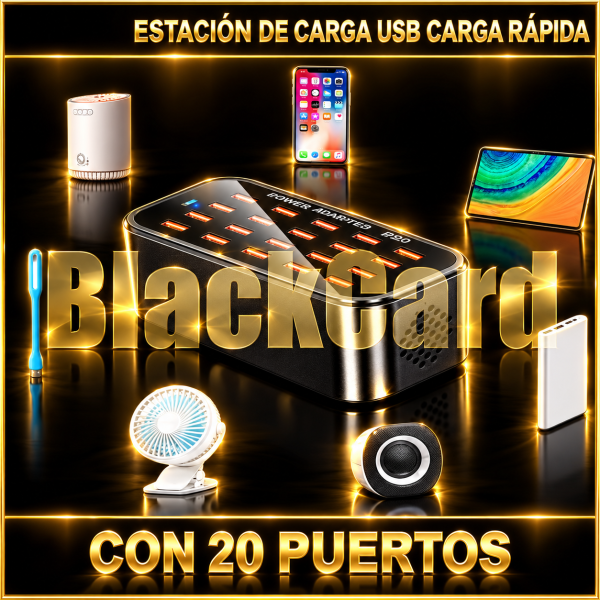 ESTACIÓN DE CARGA USB CARGA RÁPIDA CON 20 PUERTOS