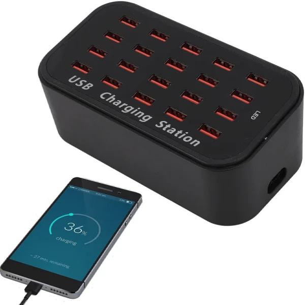ESTACIÓN DE CARGA USB CARGA RÁPIDA CON 20 PUERTOS - Imagen 3
