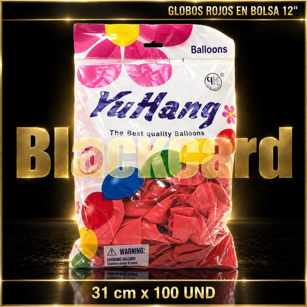 GLOBOS EN BOLSA 12" X 100 U