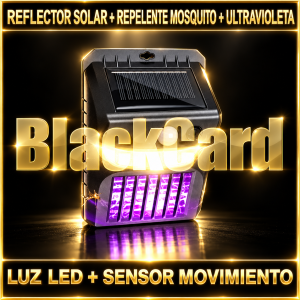 REFLECTOR SOLAR + REPELENTE MOSQUITO + ULTRAVIOLETA + LUZ LED + SENSOR MOVIMIENTO