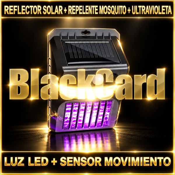 REFLECTOR SOLAR + REPELENTE MOSQUITO + ULTRAVIOLETA + LUZ LED + SENSOR MOVIMIENTO
