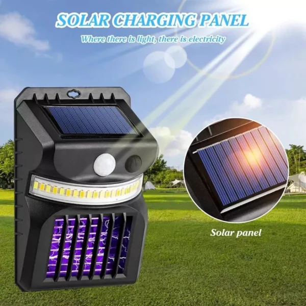 REFLECTOR SOLAR + REPELENTE MOSQUITO + ULTRAVIOLETA + LUZ LED + SENSOR MOVIMIENTO - Imagen 2