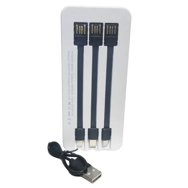 CARGADOR PORTATIL 20000mAh + 3 ENTRADAS UNIVERSALES - Imagen 2