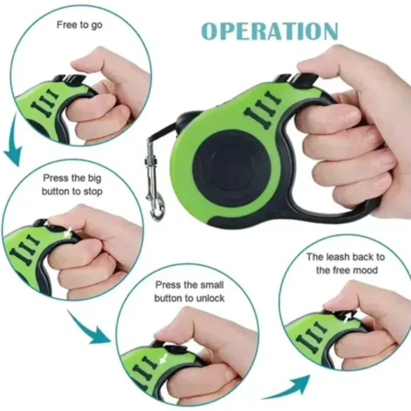 CORREA EXTENSIBLE 3MTS RETRÁCTIL PARA PERROS HASTA 12KGS - Imagen 2