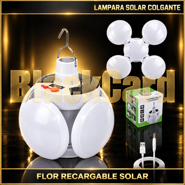 LAMPARA SOLAR COLGANTE FLOR RECARGABLE SOLAR